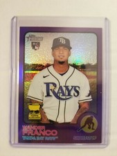 2022 Topps Heritage Wander Franco RC #347 Hot Box Purple Chrome Refractor Rays