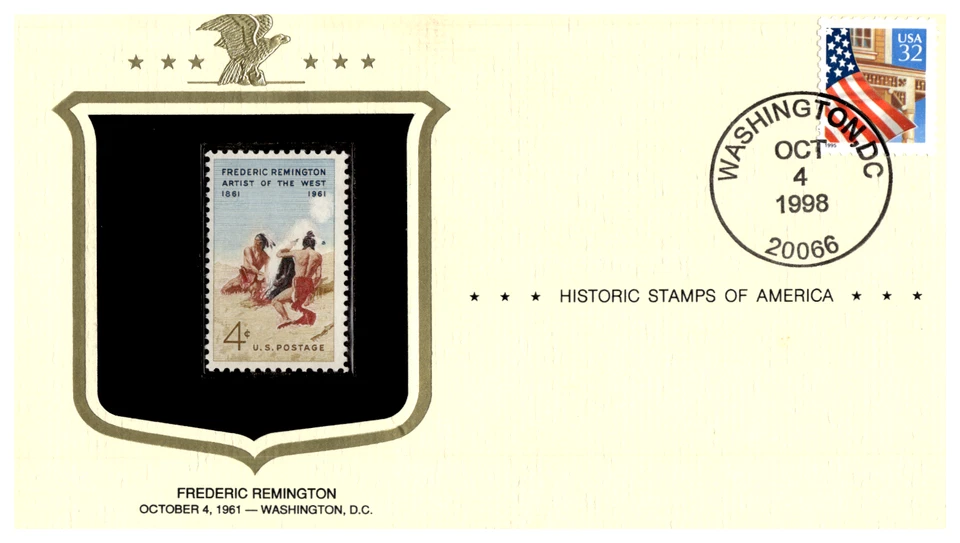1961 Frederic Remington - 4 Cent Stamp - First Day of Issue 2000 Washington DC - Image 2 of 2