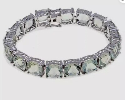 Colleen Lopez 18'' Sterlingsilber 63,0 Karat grüner Amethyst/Prasiolith Armband