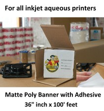 6mil Fastplot Inkjet Self Adhesive Matte Poly Banner Waterproof 36