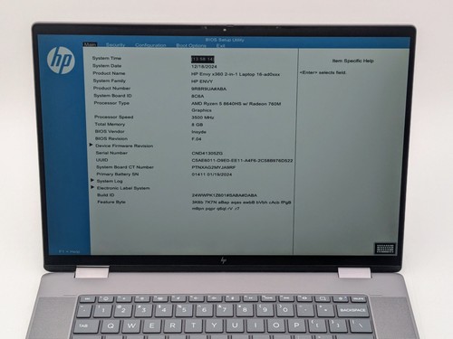 HP ENVY X360 2IN1 16" FHD+ Touch RYZEN 5 8640HS 512GB SSD 8GB W11 Backlit *READ* - Afbeelding 18 van 18