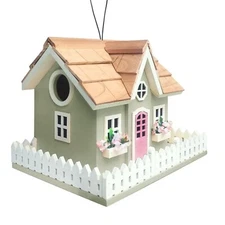 Home Bazaar HB-7603S Snug Harbor Cottage Birdhouse, Green