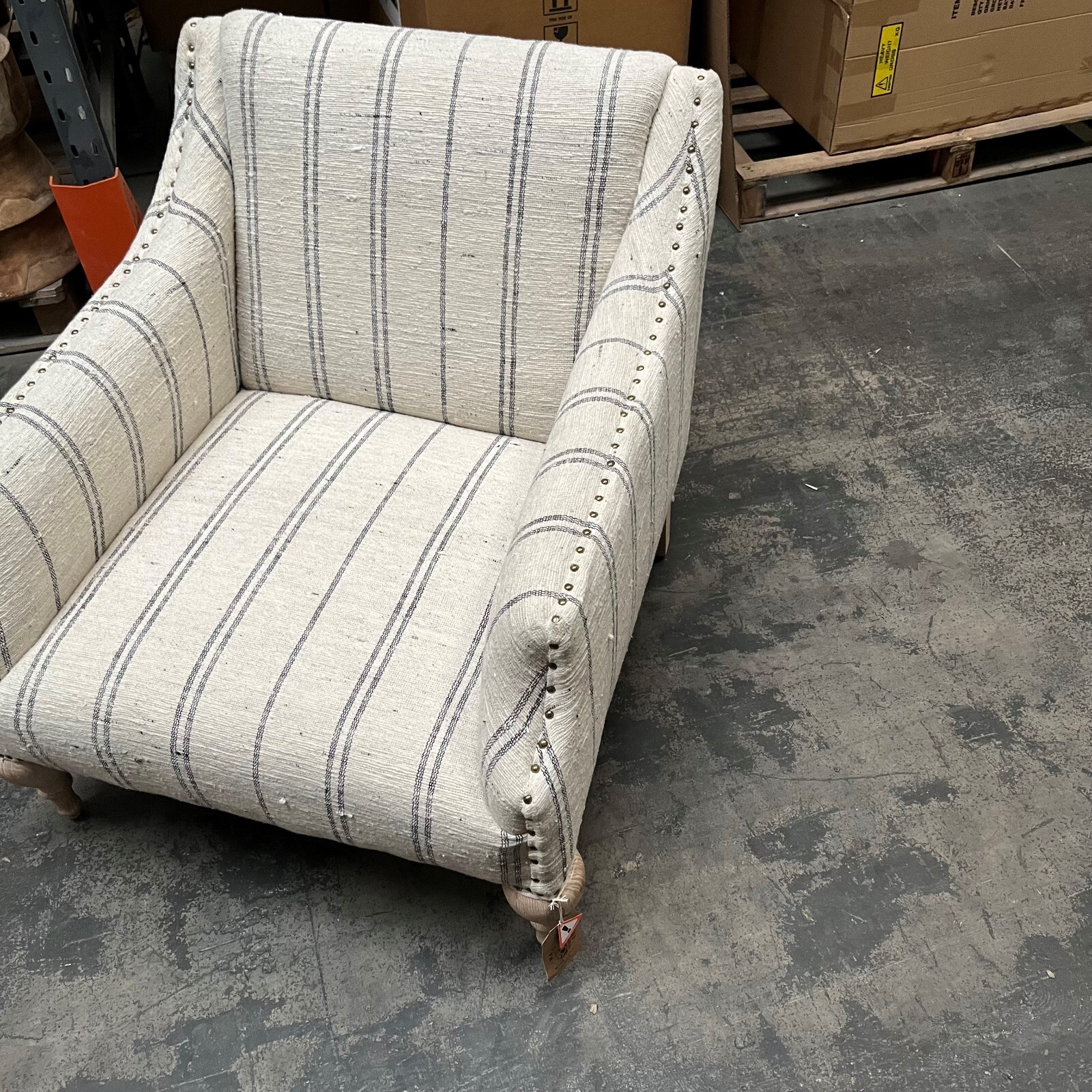 Graham and Green Renée Linen Striped Armchair eBay