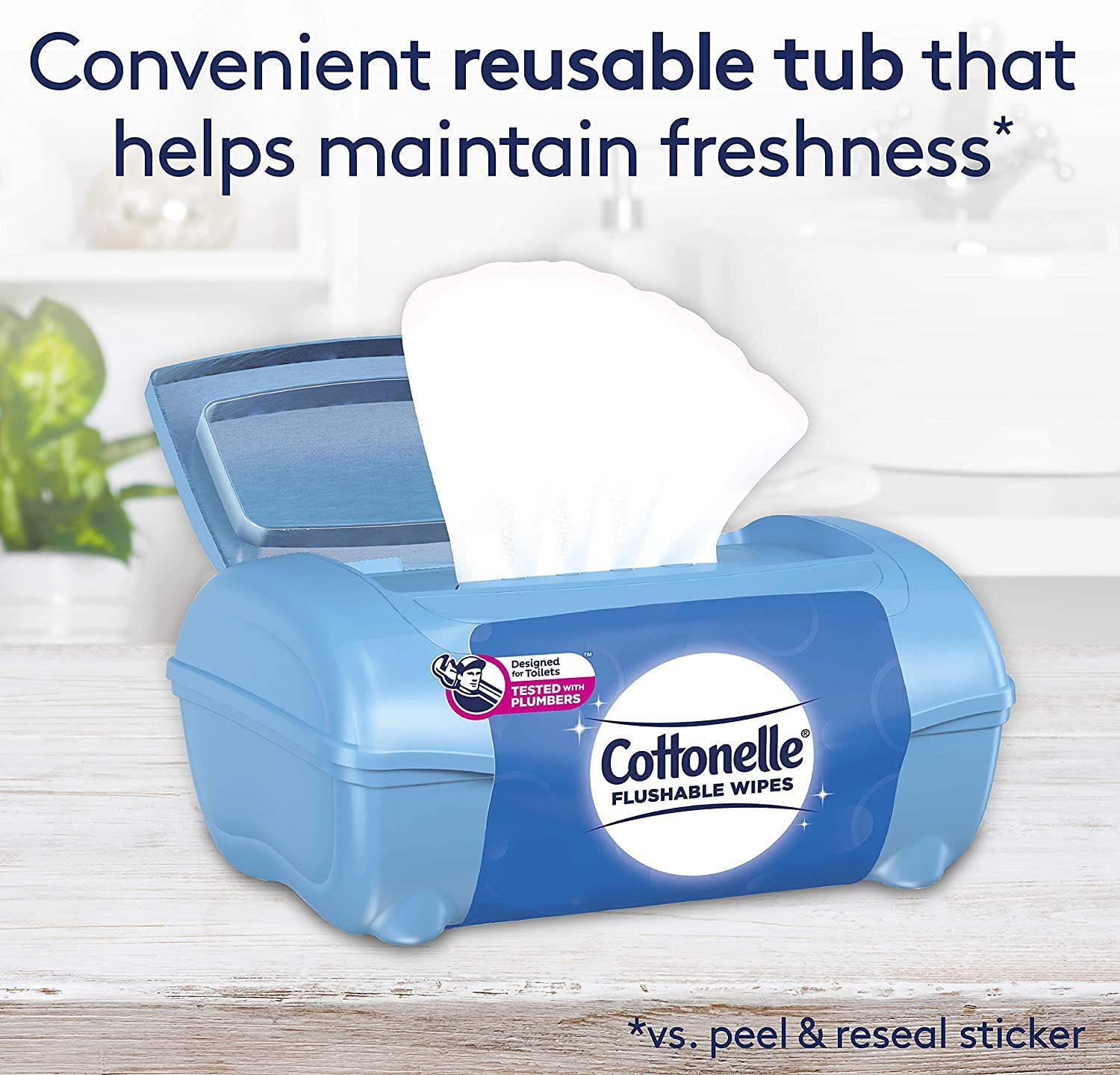 Cottonelle Fresh Flushable Moist Wipes, PopUp Tub, 42 Count (Pack of 3