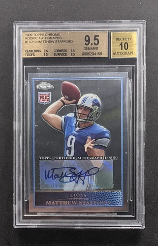2009 Topps Chrome MATTHEW STAFFORD Detroit Lions RC Auto TRUE GEM BGS 9.5/10