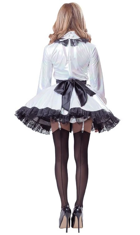 Sissy Girl Blanco Láser Deslumbramiento Colorf Vestido Cosplay Disfraz A Medida Foto 4 de 4