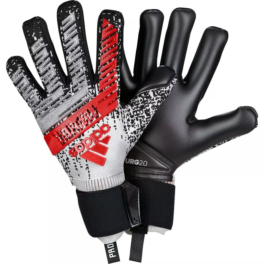 Adidas Predator Pro Goalkeeper Gloves Gray/Red DY2594 Sz 7 Adidas Predator Pro Goalkeeper Gloves Gray/Red DY2594 Sz 7