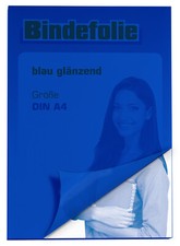 Folia wiążąca / folia wierzchnia / okładka przezroczysta błyszcząca niebieska din a4 100 sztuk