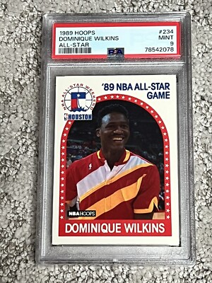 PSA 9 MINT BASKETBALL CARD 1989 HOOPS HOF DOMINIQUE WILKINS ALL 