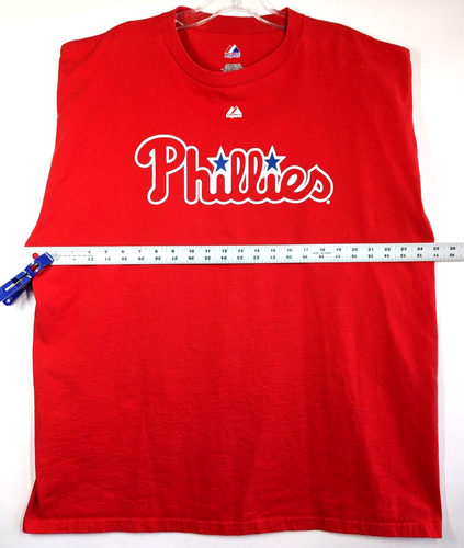 Majestic Roy Halladay Philadelphia Phillies Red T-Shirt Jersey - Men's Size 2XL - Picture 9 of 10