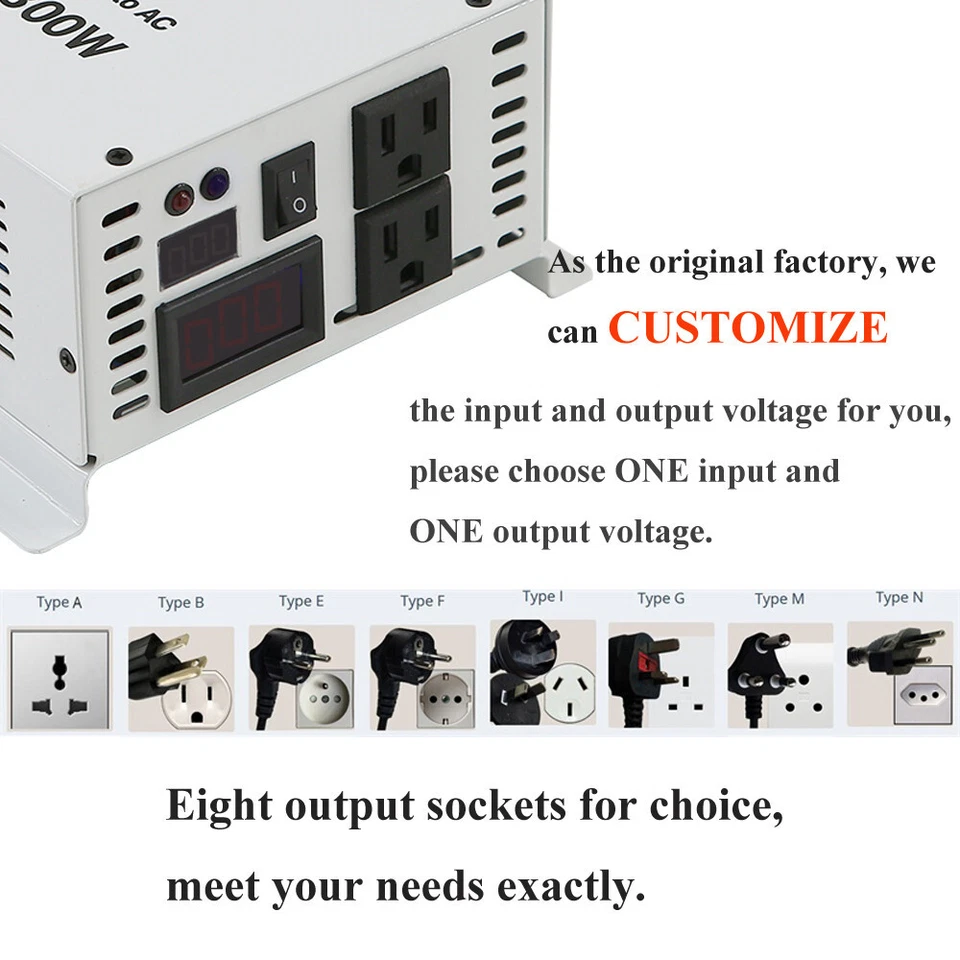 500W Power Converter 48V to 240V Pure Sine Wave Inverter Truck Solar Home Car RV - image 2 of 4