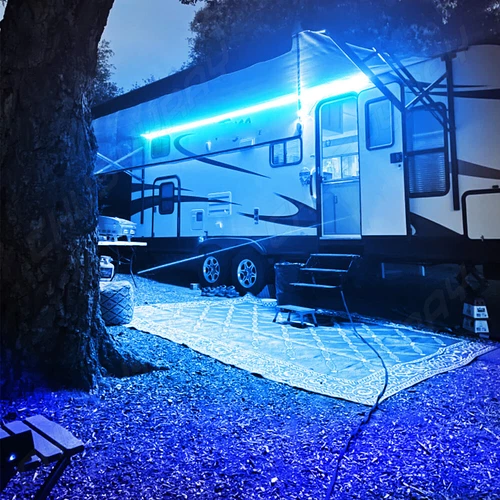 RV LED Camper Awning Boat Trailer Light Set Wireless Remote BLUE 16FT Waterproof - Picture 2 of 16