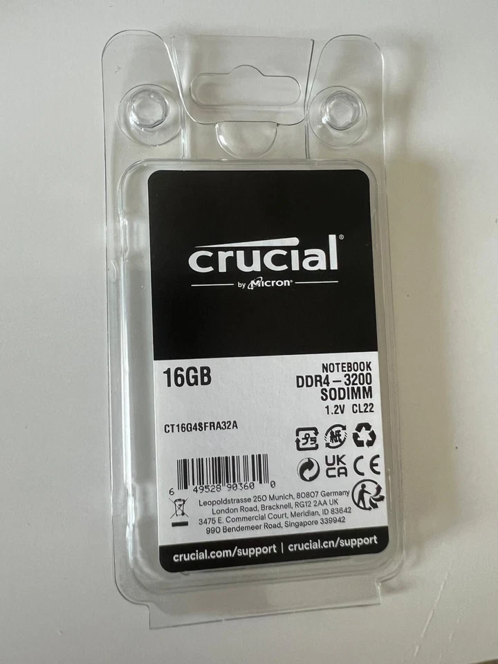 Crucial DDR4 16GB 3200MHZ Memory SO-DIMM Laptop RAM Notebook RAM - Image 2 of 2