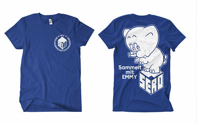 VEB SERO T-Shirt BLAU FB M2 Ostalgie Retro DDR,Minol Pirol,Ostkult,EMMY