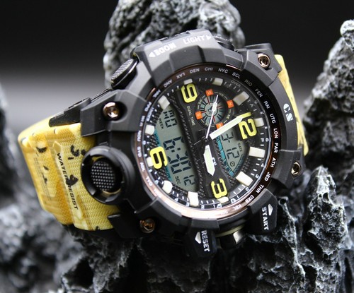 Orologio UOMO Analogico Digitale Militare Mimetico Marines Crono Shock Time  | eBay