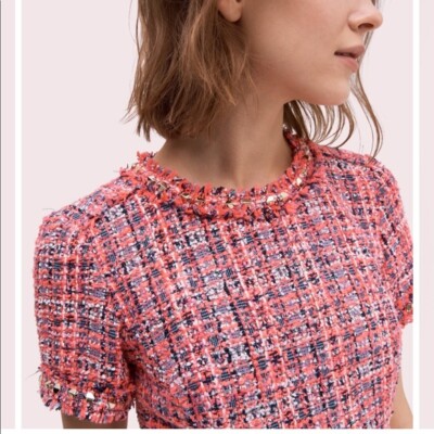 ワンピース Randy Asymmetry buckle tweed dress TWEED SQUARE NECK BUCKLE BELTED PEPLUM WAIST MIDI DRESS｜Motf