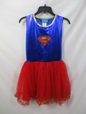 Supergirl Costume Girls Large Dress No Cape DC Comics Blue Red Superhero