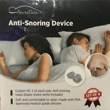 Snore Care Anti-Snoring Device Set Of 5 Custom Fit Snore Dilator Vents Soft
