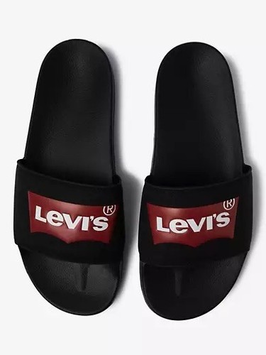 New Levi's Men's Batwing-Logo Slides. Black u0026 Sz large (10/11). Great Look  | eBay
