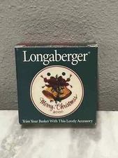 Longaberger 2000 Christmas Deck The Halls Basket Tie-On New Open Box Vintage