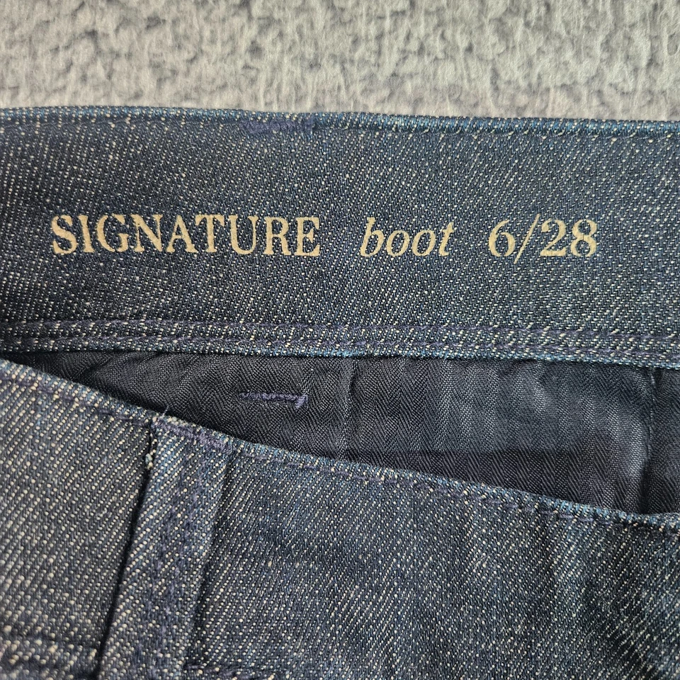 Pantalones Talbots Mujer Talla 6/28 Signature Boot Cremallera Lavado Oscuro Azul Marino Foto 3 de 4