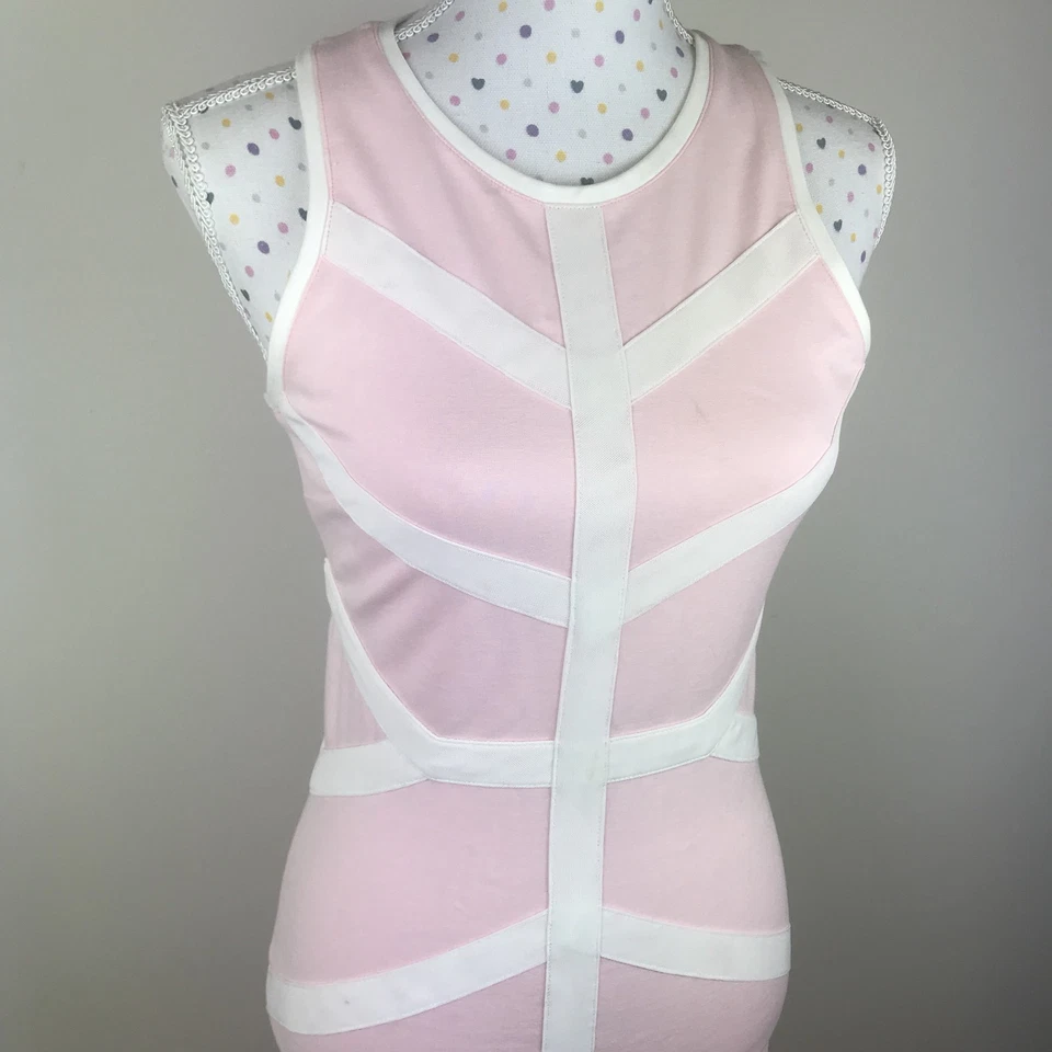 BETTINA LIANO Dress Size 10 Pink Stretch Casual Bodycon Cotton Summer - image 4 of 4