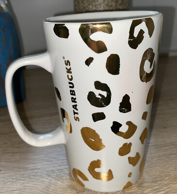 Starbucks Cheetah Leopard Animal Print 16 oz Coffee Mug Dot Collection 2015  | eBay
