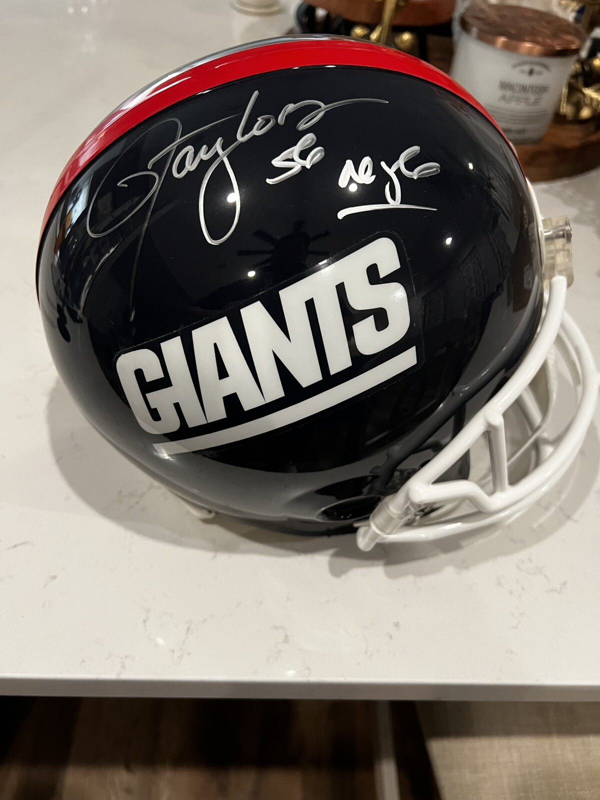 Lawrence Taylor Autographed Signed Giants Helmet Tristar Inscribed 56 And NYG 