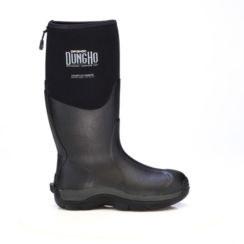 Dryshod Size 8 Men's Dungho Hi Cut Boot Barnyard Tough BLACK DNG-MH-BK - Picture 5 of 11