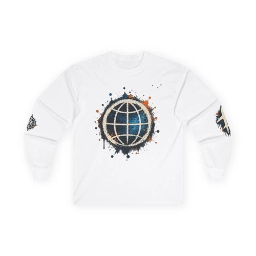 Explore The World Long Sleeve Tee - Travel World Map Graphic - product listing photo