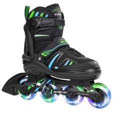 METROLLER Adjustable Inline Skates for Medium-Big Kid 1-4 US , Green  Blue