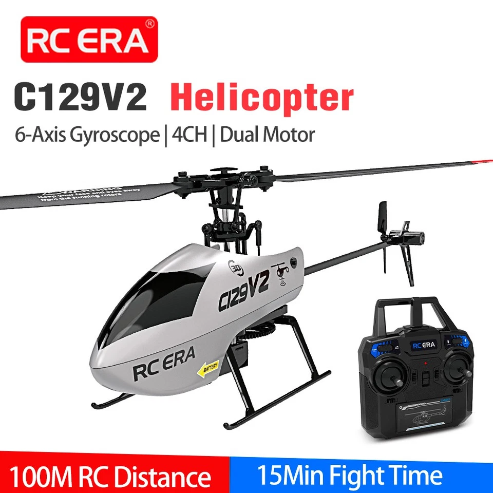 RC ERA C129V2 RC Helicopter 2.4G 4CH 6-Aixs Gyro 3D Aerobatic Single Blade RTF - Image 2 of 4