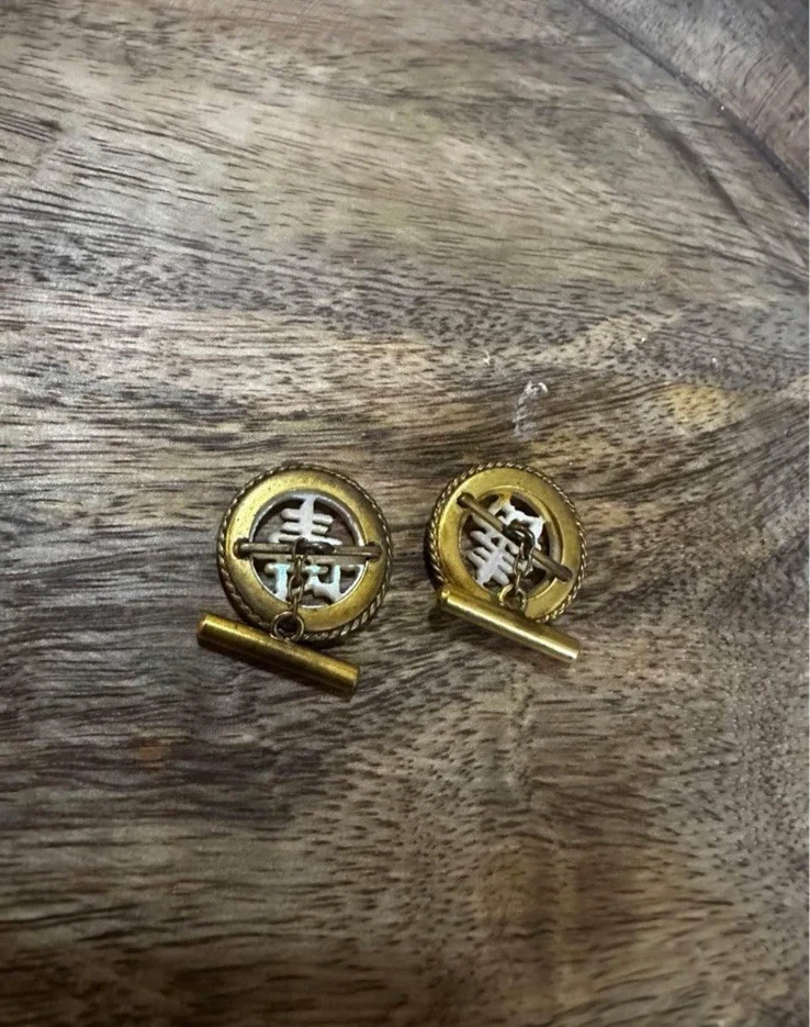 Gemelos chinos vintage madreperla Foto 4 de 4