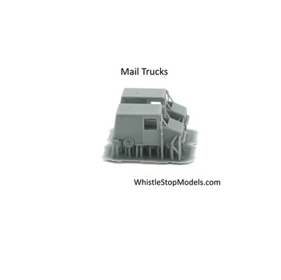 Whistle Stop Models N3024 N Scale Set of US Mail Trucks, 3D Printed (2 pcs)