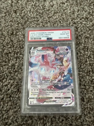 Pokemon TCG Sylveon VMAX PSA 10 2022 Brilliant Stars TG15/TG30 FA Holo EN