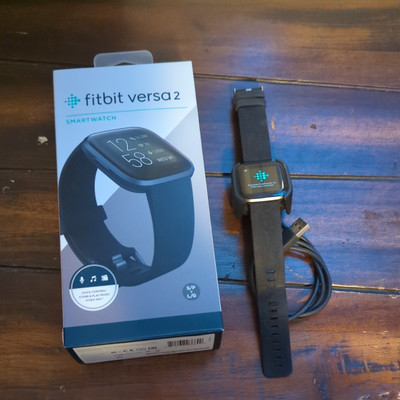 Fitbit Versa 2 Wristband Activity Tracker - Black (FB507BKBK) With Charger