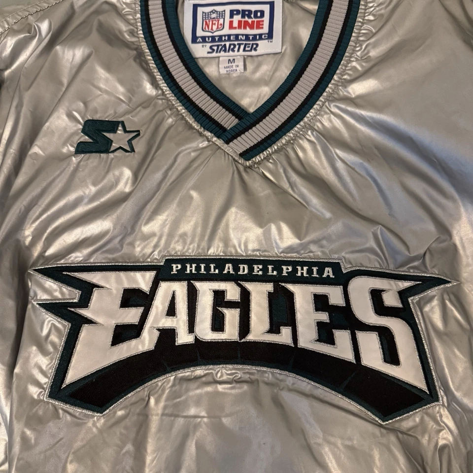 НОВЫЙ винтажный 90-х стартер Pro линия Philadelphia Eagles металлический пуловер куртка M - Изображение 3 из 4