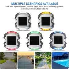 Solar Warning Driveway Lights Deck Lights Dock LED Safety Light Road Pathway