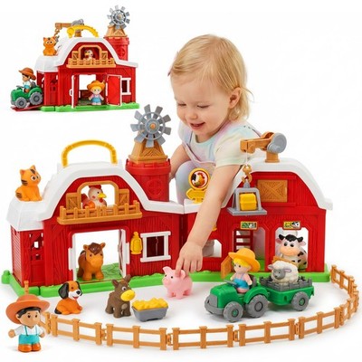 30-teiliges verbessertes Bauernhoftier große Scheune Spielset Geschenke für Kleinkinder