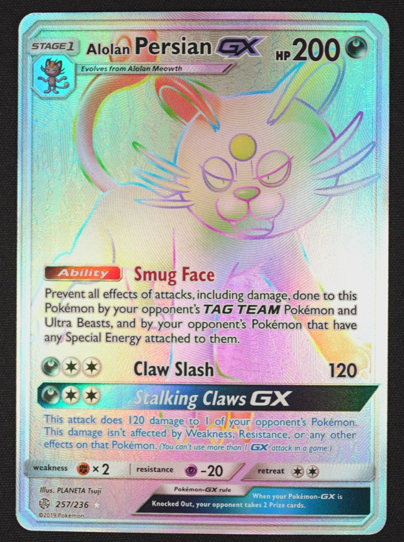 2019 Alolan Persian GX 257/236 Cosmic Eclipse Pokémon TCG Trading Card Game
