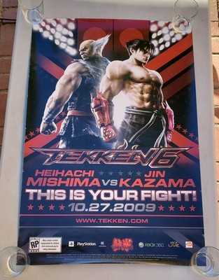 Tekken 6 Namco Promotional Poster 24''x36'' -RARE ComicCon 2009 Booth Display