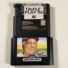 Triple Play 96 Tommy Lasorda Baseball Sega Genesis 2 Game Lot TESTED