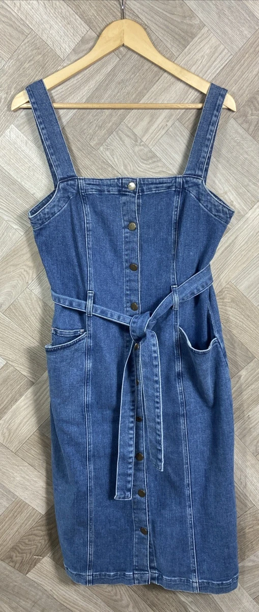 white stuff denim pinafore dress White Stuff Rose Denim Pinafore Mini Dress, Blue