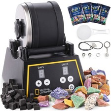 NATIONAL GEOGRAPHIC Professional Rock Tumbler Kit - Complete Rock Tumbler for...