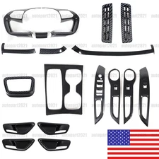 ABS Carbon Fiber Interior Center Console Cover Trim For Hyundai Santa Cruz 22-24