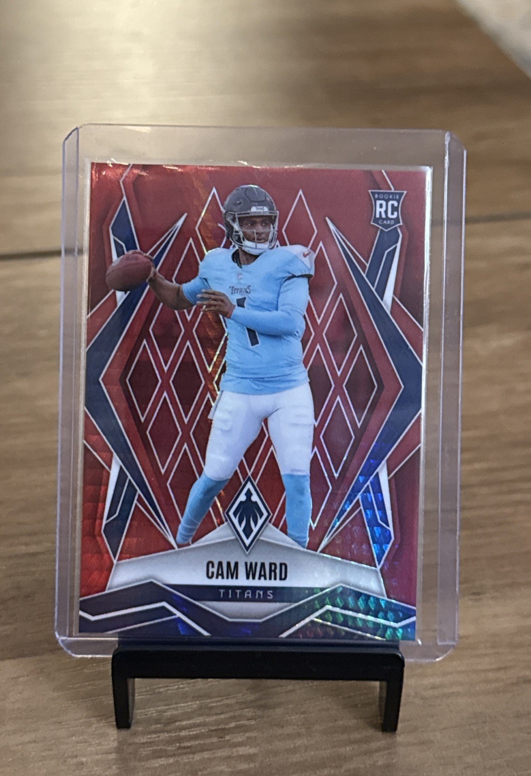 2025 Panini Phoenix Football CAM WARD Rookie #194 Red Hyper Prism /399 Titans