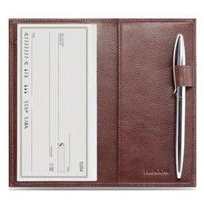 Supple Leather Checkbook Cover with Free Burgundy Vegetable-Tanned Leather
