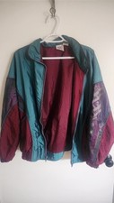 Rock Creek Casuals 80s Windbreaker Teal  Burgundy Size M