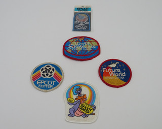 (5) Vintage 1980s Disney World EPCOT Patches all approximately 3 inches diameter