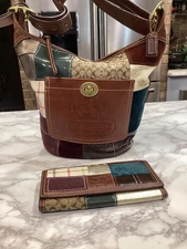 Y2K Coach 11356 Bleecker Holiday Patchwork Duffle & large wallet     